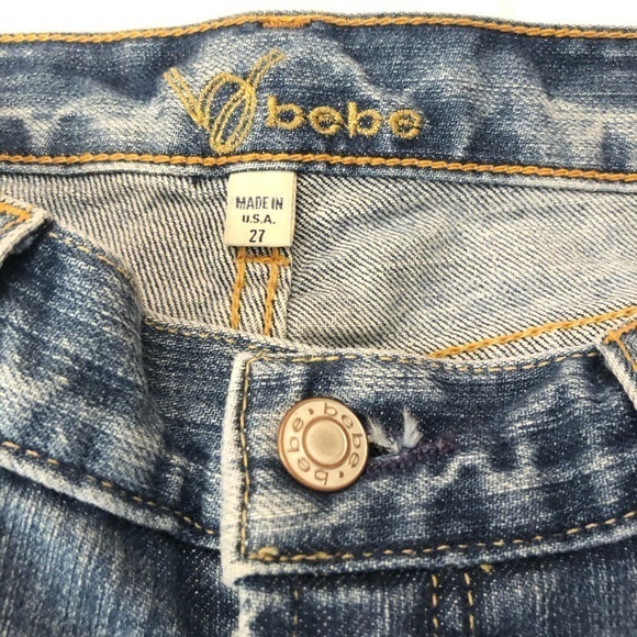 💰bebe lowrise bootcut Carmen Distressed Jean 27 - Picture 7 of 13